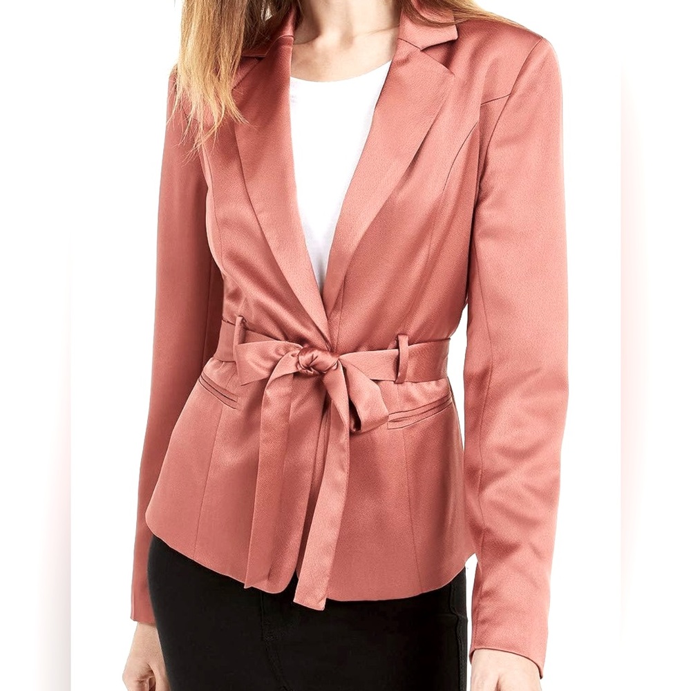 bar III Satin Belted Blazer